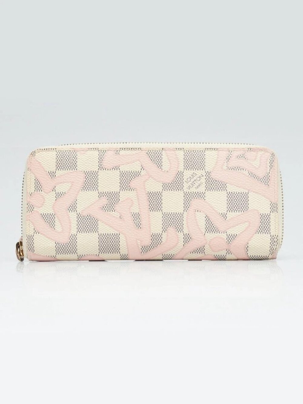 Louis Vuitton Damier Azur Tahitienne Rose Clemence Zippy Wallet